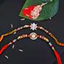 Set of 2 AD Stone Rakhi for Brothers
