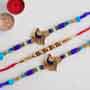 Two Peacock Rakhi and Beaded Rakhi