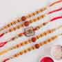 Four Rudraksha and One Om Rakhi