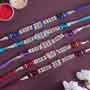 Five Colorful Stone Rakhi Set