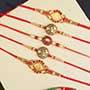 Golden Designer Rakhi Set of 5