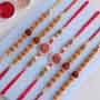 Set of 4 Rudraksha and Set of 2 Designer Rakhi