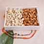 Set of 2 Rakhi with Dry Fruits Tray