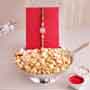 Designer Stone Rakhi with Haldiram Peanuts and Silver Bowl