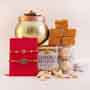 Set of 2 Designer Rakhi with Sweets and Cashews