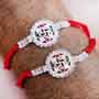 Two Swastika Silver Rakhis
