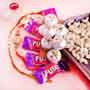 Two Fancy Rakhi Hamper with Sweets and Chocolates