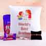 Fancy Rakhi with Cushion and Chocolates