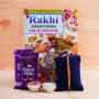 Rudraksha Rakhi and Greeting Card Combo