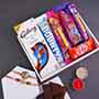 2 Golden Rakhi with Chocolate Box