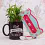 Stone Rakhi with Mug and Lucky Plant