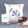 Alphabet Cushion with Rakhi N Dry Fruits