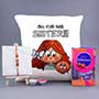 I am the Big Sister Cushion with Rakhi Combo