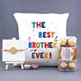Designer Rakhi with Ferrero Rocher N Best Brother Cushion