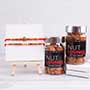 Golden Tortoise Rakhi N Pearl Rakhi with Dry Fruits