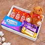 Chocolates with Mini Teddy in Tray for Sis