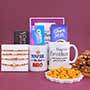 Pearl N Golden Rakhi Gift Hamper for Brothers