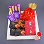 Two Alluring Rakhis N Kids Rakhi with Chocolates Gift Hamper