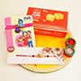 Two Krishna Rakhis for Brother with Puja Thali