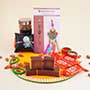 Doraemon Kids Rakhi N Couples Rakhi with Puja Thali Gift Hamper