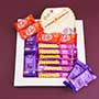 Sacred Krishna Feather Rakhi with Chocolates Gift Pack