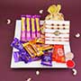 Fabulous Five Rakhis with Chocolates N Cashews Gift Hamper