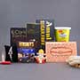 Silver Bracelet Rakhi N AD Rakhi with Kaju Katli N Chocolates