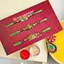 3 Green Om Designer Rakhis