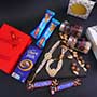 Bhaiya Bhabhi Rakhi with Dry Fruits N Chocolates in Designer Box