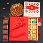 One Radha Krishna Rakhi with Chocolates Gift Pack