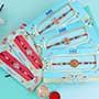 2 Silver Rakhis N 3 Designer Rakhis Set