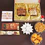 Set of Four Rakhis with Kaju Katli Gift Hamper