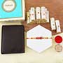Beaded Bro Rakhi with Wallet N Kaju Roll