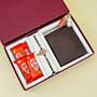 Sacred Rakhi with Wallet N Chocolates in Box