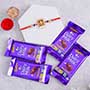Golden Ganesha Rakhi with 4 Dairy Milk Chocolates