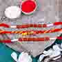 Rudraksha Rakhi and Ganesha Rakhi Set of 3