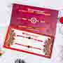Set of 5 Rakhi with Designer Rakhi and Rudraksha Rakhi