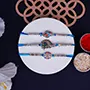 Set of 3 Aqua Blue Designer Rakhi for Brother