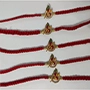 Stone Beaded Krishna Mor Pankh Pack of 5 Rakhis