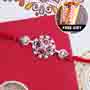 Silver Rakhi with 2 five Star