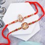 Auspicious Golden Mahadev and Ganpati Rakhi Set