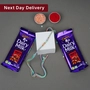 Traditional Multicolor Beaded Rakhi Gift Set with Dairy Milk Fruit & Nuts