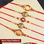 Golden Designer Rakhi Set of 5 Next Day Delivery