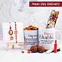 Dearest Brother Bhabhi Mugs N 2 Rakhi with Chocolates Gift Hamper Next Day Delivery