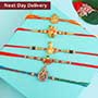 Set of Five Auspicious Rakhis Next Day Delivery