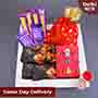 Two Alluring Rakhis N Kids Rakhi with Chocolates Gift Hamper Same Day Delivery In Delhi NCR