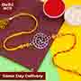 Pure Silver Swastik Mandala Rakhi for Brother Same Day Delivery In Delhi NCR