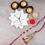 Pearl Rakhi With Kaju Katli And Rochers
