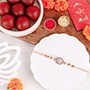 Rosy American Diamond Rakhi N Gulab Jamun Delight