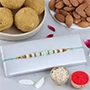 Sneh Creation Regular Ethnic Pearl Rakhi with Besan Laddoo